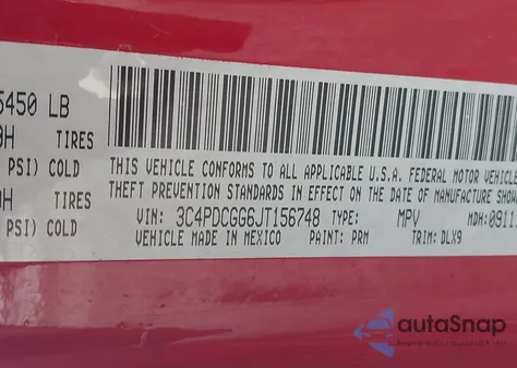 2018 Dodge Journey Crossroad из США, поврежденный, VIN 3C4PDCGG6JT156748